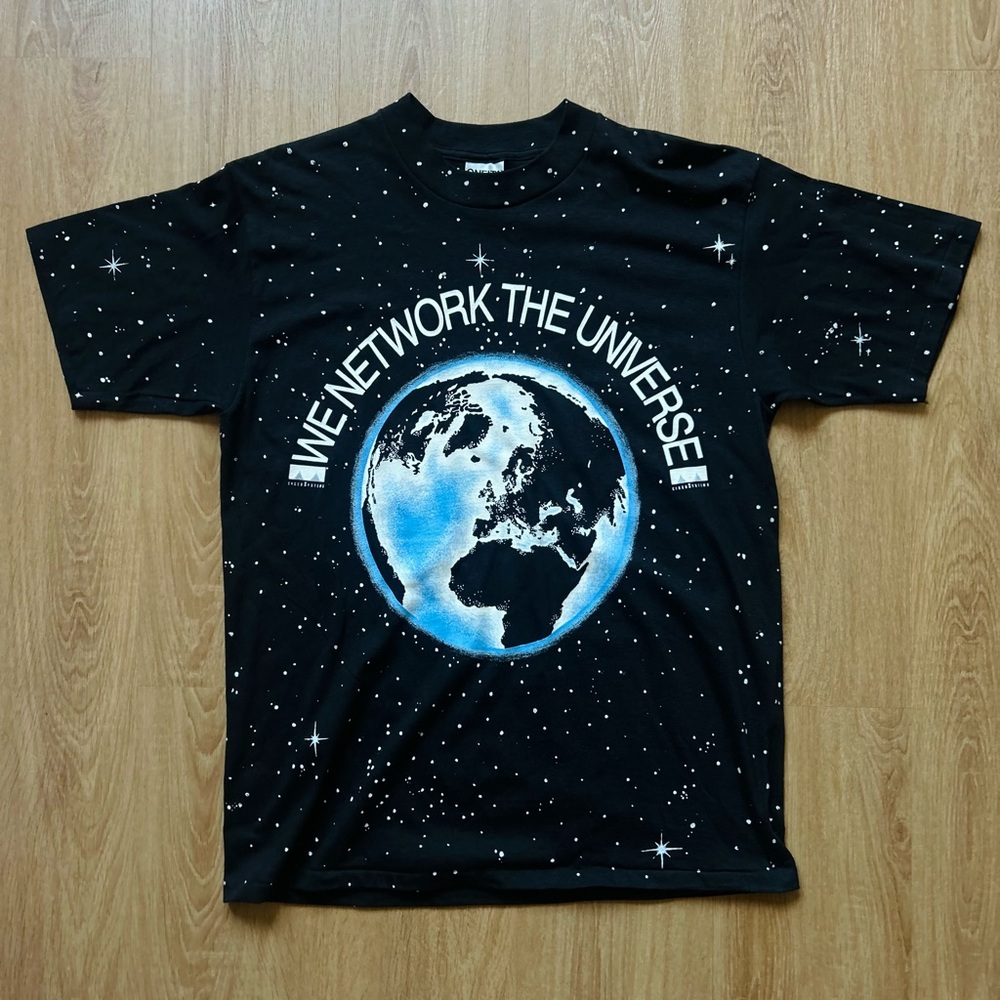 Cisco Systems Vintage All Over Print T-shirt We Network The Universe Men’s Large